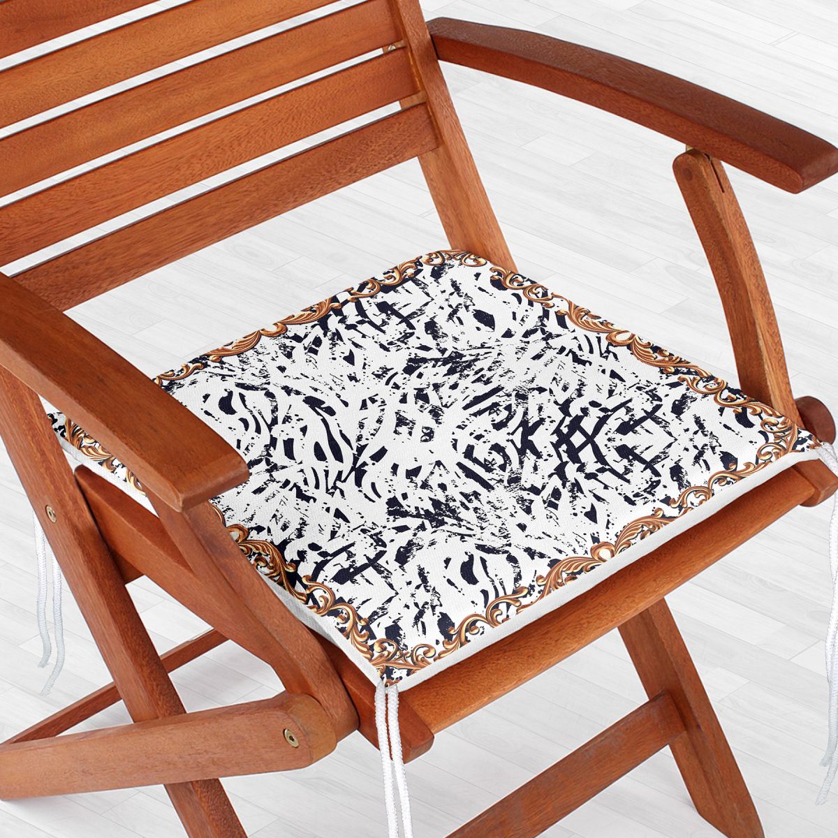 Realhomes Zebra Motifli Özel Tasarım Dijital Baskılı Modern Fermuarlı Sandalye Minderi Realhomes