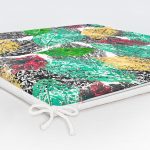 Realhomes Renkli yapraklar Dijital Baskılı Modern Fermuarlı Sandalye Minderi Realhomes