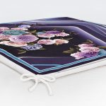 Realhomes Mor zeminli 3D Dijital Baskılı Modern Fermuarlı Sandalye Minderi Realhomes