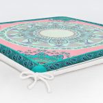 Realhomes Çini Motifli Dijital Baskılı Modern Fermuarlı Sandalye Minderi Realhomes