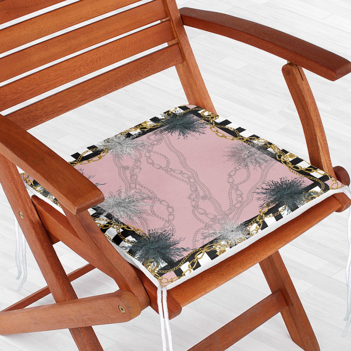 RealHomes Özel Tasarım Dijital Baskılı Modern Fermuarlı Sandalye Minderi Realhomes