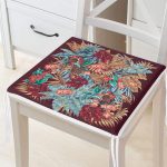 Modern Gül Sanatı Tasarımlı Dijital Baskılı Fermuarlı Sandalye Minderi Realhomes