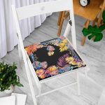 Modern Sanat Tasarımlı Dijital Baskılı Fermuarlı Sandalye Minderi Realhomes