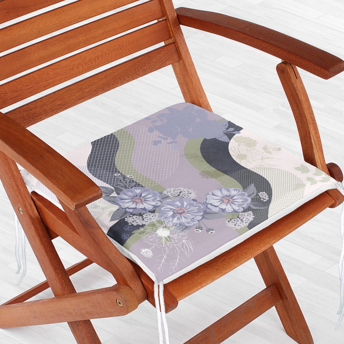 Modern Sanat Tasarımlı Dijital Baskılı Fermuarlı Sandalye Minderi Realhomes