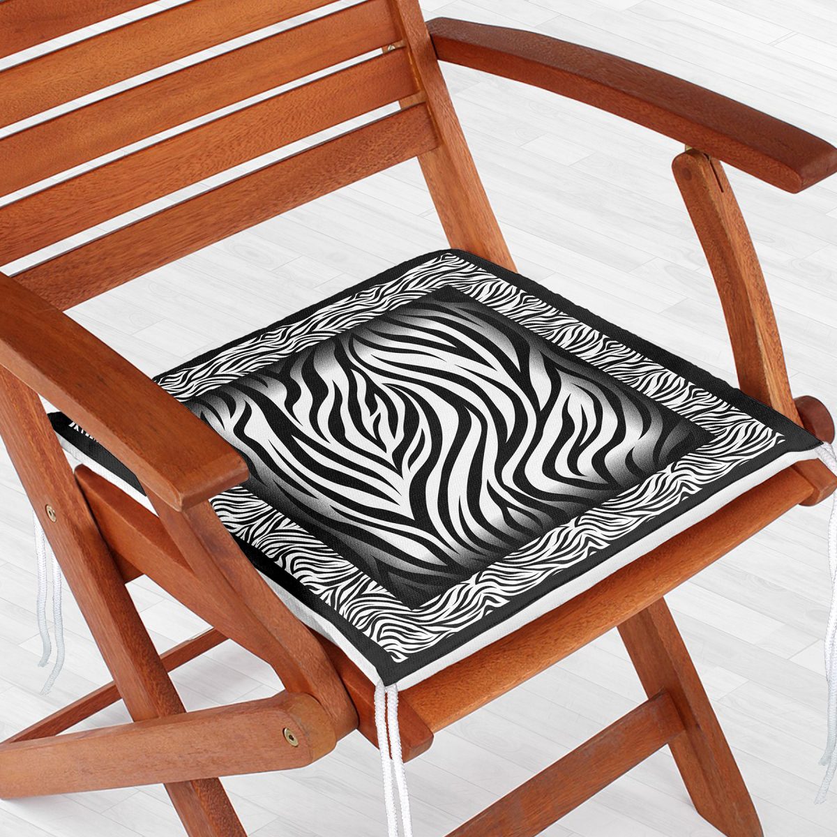 Siyah Modern Çizgiler Özel Tasarım Fermuarlı Sandalye Minderi Realhomes