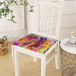 Modern Sanat Tasarımlı Dijital Baskılı Fermuarlı Sandalye Minderi Realhomes