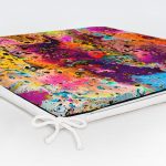 Modern Sanat Tasarımlı Dijital Baskılı Fermuarlı Sandalye Minderi Realhomes