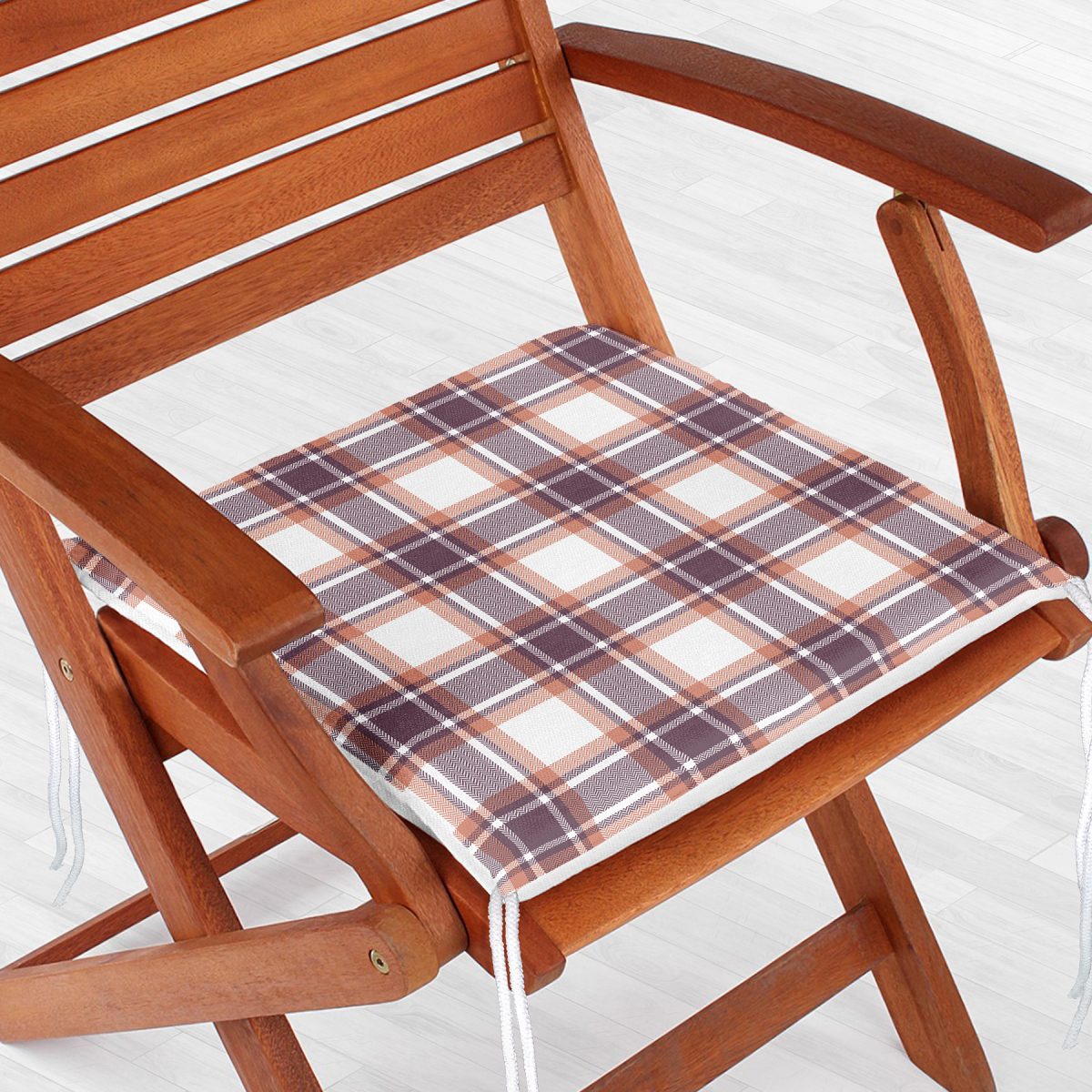 Modern Ekose Tasarımlı Fermuarlı Sandalye Minderi Realhomes