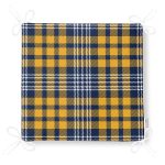 Sarı Lacivert Modern Ekose Tasarımlı Fermuarlı Sandalye Minderi Realhomes