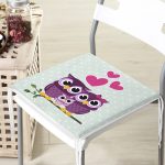 Baykuş Desenli Dekorati Kare Sandalye Minderi 40x40cm ermuarlı Realhomes