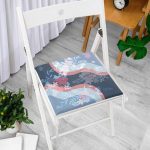 Dalgalı Modern Çiçek Tasarımlı Fermuarlı Sandalye Minderi Realhomes