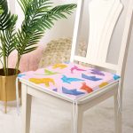 Realhomes Pembe Zeminli Origami Sanatı Dijital Baskılı Modern Sandalye Minderi Realhomes