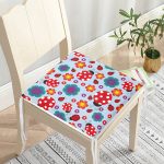 Realhomes Mavi Zeminde Uğurböceği Dijital Baskılı Modern Sandalye Minderi Realhomes