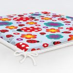 Realhomes Mavi Zeminde Uğurböceği Dijital Baskılı Modern Sandalye Minderi Realhomes