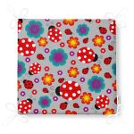 Realhomes Gri Zeminde Uğurböceği Dijital Baskılı Modern Sandalye Minderi Realhomes