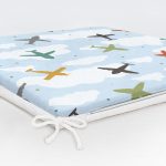 Realhomes Uçak Desenli Bulutlar Dijital Baskılı Modern Fermuarlı Sandalye Minderi Realhomes