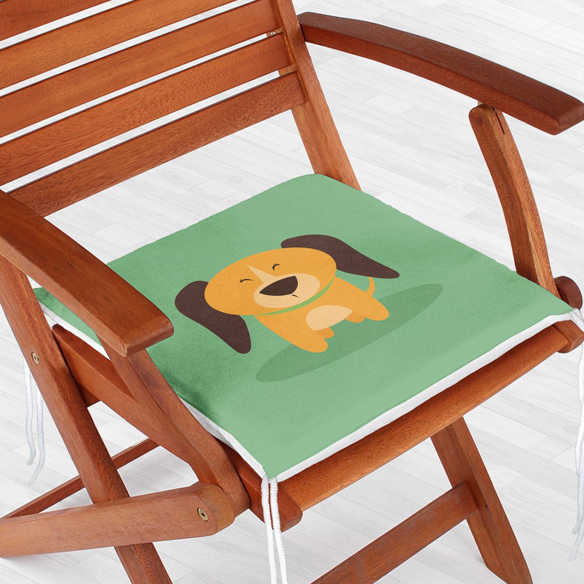 Realhomes Köpek Desenli Dijital Baskılı Modern Fermuarlı Sandalye Minderi Realhomes