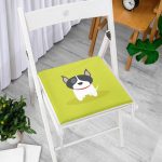 Realhomes Köpek Desenli Dijital Baskılı Modern Fermuarlı Sandalye Minderi Realhomes