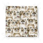 Realhomes Kedi Desenli Dijital Baskılı Modern Fermuarlı Sandalye Minderi Realhomes