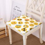 Realhomes Emoji Dijital Baskılı Modern Fermuarlı Sandalye Minderi Realhomes