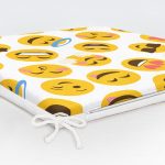 Realhomes Emoji Dijital Baskılı Modern Fermuarlı Sandalye Minderi Realhomes