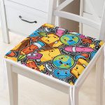 Realhomes Renkli Eşyalar Dijital Baskılı Modern Fermuarlı Sandalye Minderi Realhomes