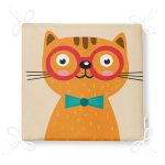 Realhomes Renkli Kedi Dijital Baskılı Modern Fermuarlı Sandalye Minderi Realhomes