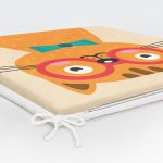 Realhomes Renkli Kedi Dijital Baskılı Modern Fermuarlı Sandalye Minderi Realhomes