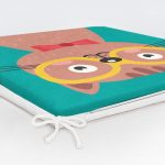 Realhomes Renkli Kedi Dijital Baskılı Modern Fermuarlı Sandalye Minderi Realhomes