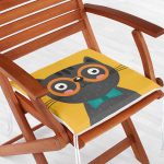 Realhomes Renkli Kedi Dijital Baskılı Modern Fermuarlı Sandalye Minderi Realhomes