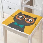 Realhomes Renkli Kedi Dijital Baskılı Modern Fermuarlı Sandalye Minderi Realhomes