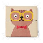 Realhomes Renkli Kedi Dijital Baskılı Modern Fermuarlı Sandalye Minderi Realhomes