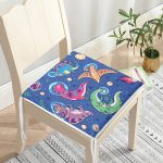 Realhomes Sevimli Dinazorlar Dijital Baskılı Modern Sandalye Minderi Realhomes