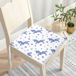 Realhomes Beyaz Zeminde Pembe Yıldız Dijital Baskılı Modern Sandalye Minderi Realhomes