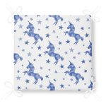 Realhomes Beyaz Zeminde Pembe Yıldız Dijital Baskılı Modern Sandalye Minderi Realhomes