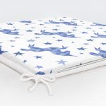 Realhomes Beyaz Zeminde Pembe Yıldız Dijital Baskılı Modern Sandalye Minderi Realhomes