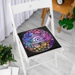 - httpsrealarge.comserdarMinderFermuarli-KareFrm-5009siyah-Gorsel12-Gorsel - Realhomes  RealHomes Siyah Zeminde Renkli Üçüncü Göz Motifli Fermuarlı Sandalye Minderi Realhomes