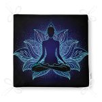 Mavi Neon Motifli Yoga Desenli Özel Tasarım Fermuarlı Sandalye Minderi Realhomes