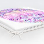 Beyaz Zeminde Renkli Kelebek Özel Tasarım Fermuarlı Sandalye Minderi Realhomes