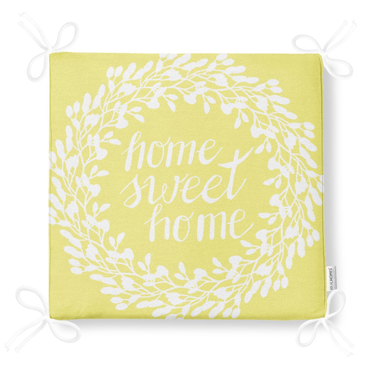 Home Sweet Home Dekorati Kare Sandalye Minderi 40x40cm Fermuarlı Realhomes