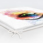 Yeşil Göz Kirpik Motifli Dekoratif Dijital Baskılı Fermuarlı Sandalye Minderi Realhomes