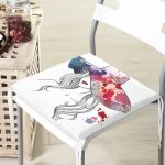 Fashion Girl Şapka Özel Tasarım Dijital Baskılı Fermuarlı Sandalye Minderi Realhomes