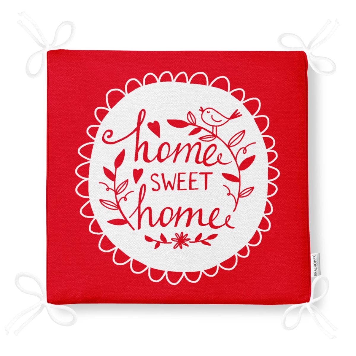 Home Sweet Home Dekorati Kare Sandalye Minderi 40x40cm Fermuarlı Realhomes