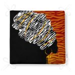 Siyah Ve Karamel Zeminde Zenci Kadın Dijital Baskılı Fermuarlı Sandalye Minderi Realhomes