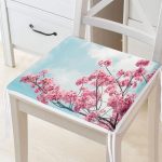 Bulutlar İçinde Pembe Dallar Dekoratif Fermuarlı Sandalye Minderi Realhomes