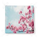 Bulutlar İçinde Pembe Dallar Dekoratif Fermuarlı Sandalye Minderi Realhomes