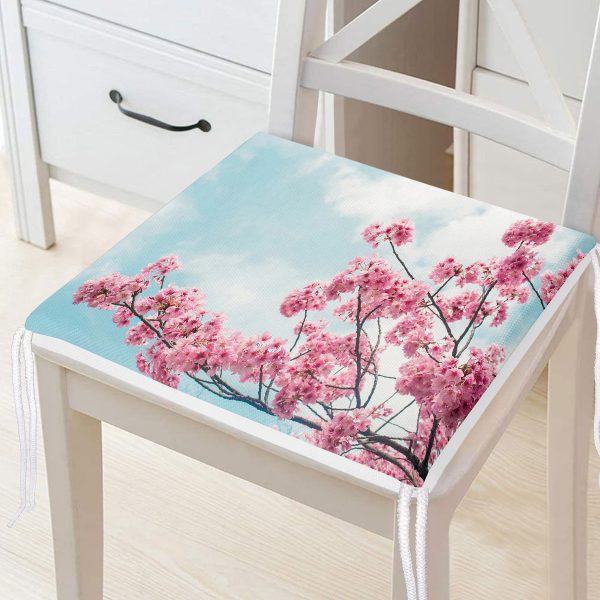 Özel Tasarım Kahve İkat Desenli Dijital Baskılı Fermuarlı Sandalye Minderi Realhomes