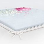 Mavi Zeminde Fuşya Beyaz Ortanca Çiçeği Baskılı Fermuarlı Sandalye Minderi Realhomes