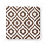 Özel Tasarım Kahve İkat Desenli Dijital Baskılı Fermuarlı Sandalye Minderi Realhomes