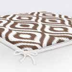 Özel Tasarım Kahve İkat Desenli Dijital Baskılı Fermuarlı Sandalye Minderi Realhomes